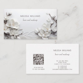 Tarjeta De Visita Elegant White 3D Magnolia