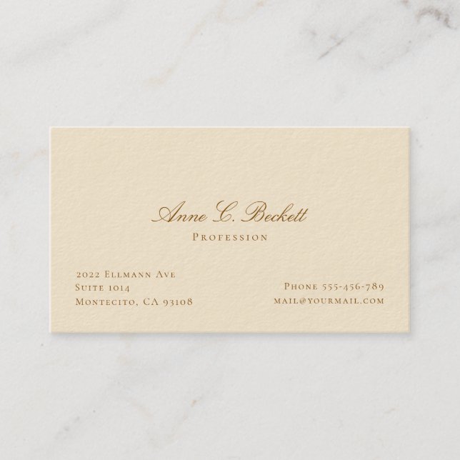Tarjeta De Visita Elegante  (Anverso)