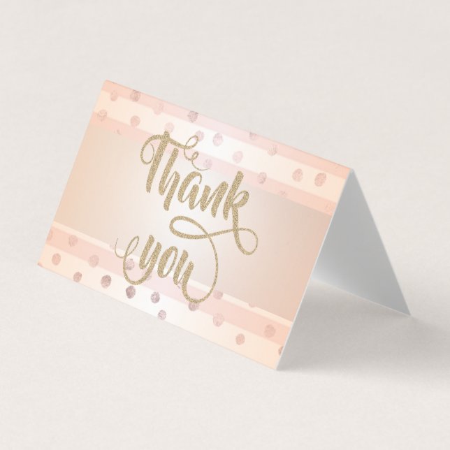 Tarjeta De Visita Elegante a rayas, puntos gracias carta (Anverso)