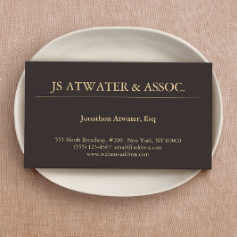 Tarjeta De Visita Elegante abogado ejecutivo profesional Dark Brown
