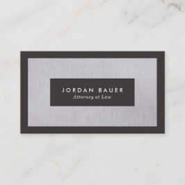 Tarjeta De Visita Elegante abogado Gray Linen Profesional