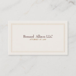 Tarjeta De Visita Elegante abogado Marfil Profesional Tradicional