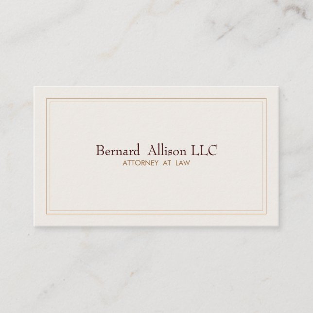 Tarjeta De Visita Elegante abogado Marfil Profesional Tradicional (Anverso)