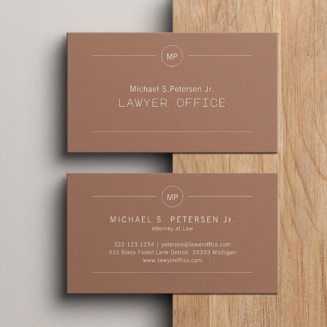 Tarjeta De Visita Elegante abogado monogramado (Subido por el creador)