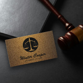 Tarjeta De Visita Elegante abogado negro y cobre dorado profesional