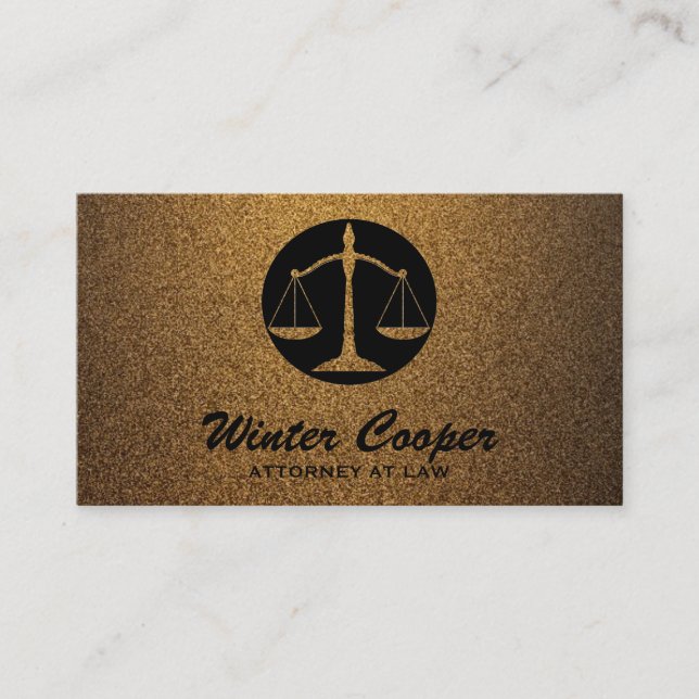 Tarjeta De Visita Elegante abogado profesional de cobre negro y dora (Anverso)