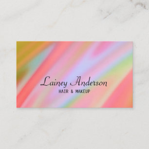 Tarjeta De Visita Elegante abstracto de color verde naranja rosa de