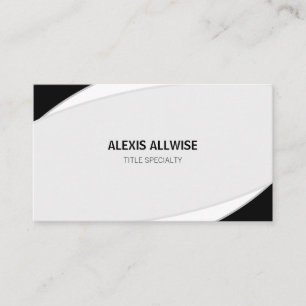 Tarjeta De Visita Elegante abstracto gris plateado negro y blanco
