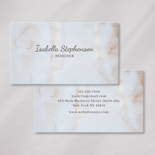 Tarjeta De Visita Elegante Abstracto Marfil Falso Oro Profesional