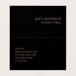 Tarjeta De Visita Elegante Abstracto Negro Profesional Doble Pliegue