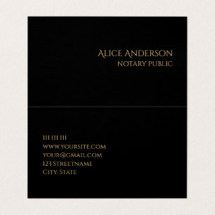Tarjeta De Visita Elegante Abstracto Negro Profesional Doble Pliegue