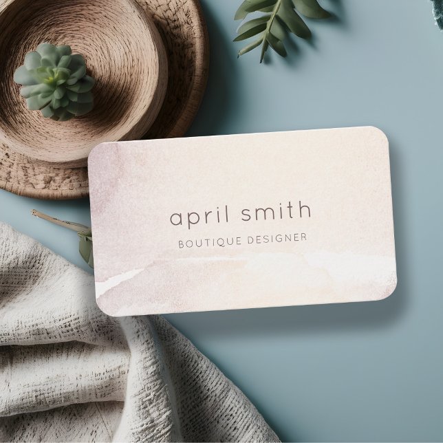 Tarjeta De Visita Elegante Abstracto Rosa Oro Púrpura Acuarela (Subido por el creador)