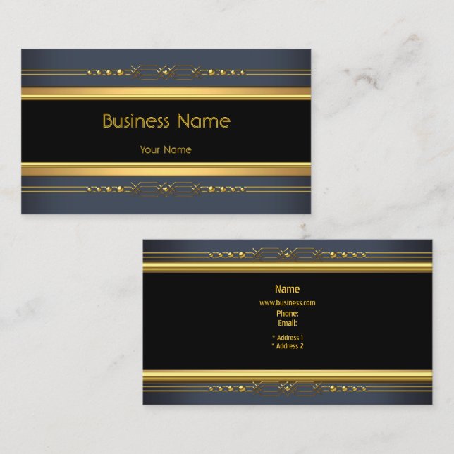 Tarjeta De Visita Elegante Acero de carbón vegetal amarillo negro am (Anverso / Reverso)