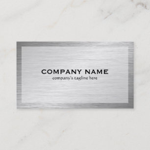 Tarjeta De Visita Elegante Acero de imitación cepillado simple