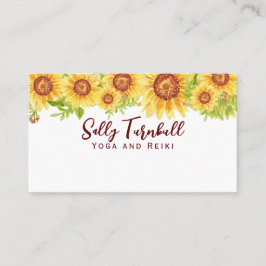 Tarjeta De Visita Elegante acuarela amarillo girasol