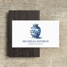 Elegante acuarela Azul Ginger Jar diseño interior