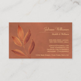 Tarjeta De Visita Elegante acuarela deja a terracota y Naranja de óx