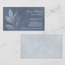 Tarjeta De Visita Elegante acuarela deja un azul turbio y agua dulce