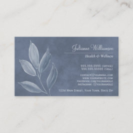 Tarjeta De Visita Elegante acuarela deja un azul turbio y agua dulce