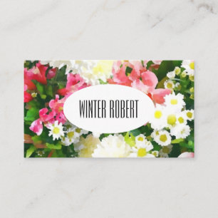 Tarjeta De Visita Elegante acuarela floral