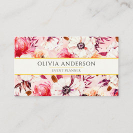 Tarjeta De Visita Elegante acuarela Floral Pink Moderno Pattern Boho