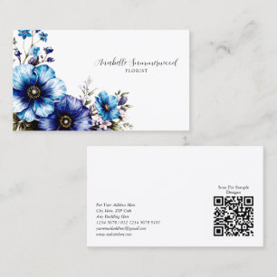 Tarjeta De Visita Elegante acuarela florista sobre negro