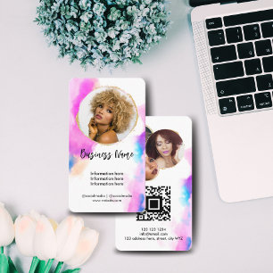 Tarjeta De Visita Elegante acuarela Gold Feminin Social Media Girly