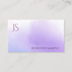 Tarjeta De Visita Elegante acuarela Monograma simple plantilla moder