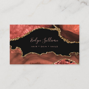 Tarjeta De Visita elegante acuarela quemada siena agate marrón