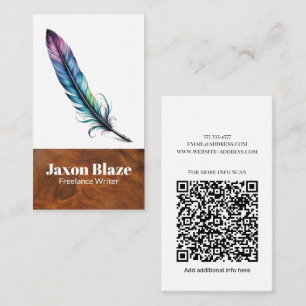 Tarjeta De Visita Elegante acuarela Quill Pen Escritor independiente