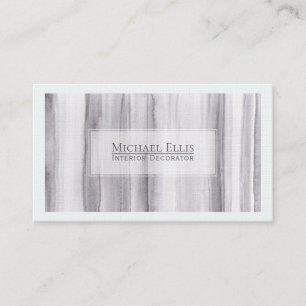 Tarjeta De Visita Elegante acuarela rayada gris