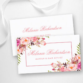Tarjeta De Visita Elegante acuarela rosa Rubor floral