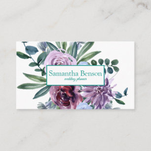 Tarjeta De Visita Elegante acuarela rústica floral