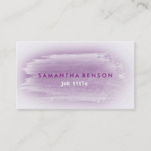 Tarjeta De Visita Elegante acuarela simple salpicadura gris morado