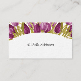 Tarjeta De Visita Elegante acuarela Tulip Flowers Professiona