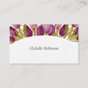 Tarjeta De Visita Elegante acuarela Tulip Flowers Professiona
