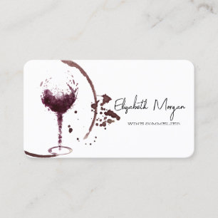 Tarjeta De Visita Elegante acuarela Vino Fuente Vidrio