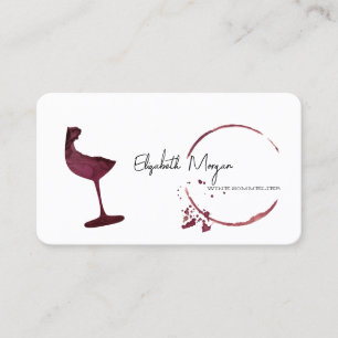 Tarjeta De Visita Elegante acuarela Vino Fuente Vidrio