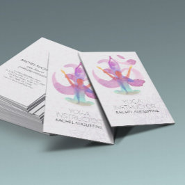 Tarjeta De Visita Elegante acuarela Yoga Meditación Pose Símbolo Om