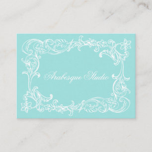 Tarjeta De Visita Elegante aderezo vintage estilo Robin de huevo azu