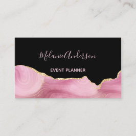 Tarjeta De Visita Elegante Agate de Oro Rosa