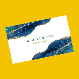 Tarjeta De Visita Elegante Agate galaxia BLUE contable de oro Busine
