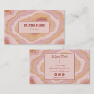 Tarjeta De Visita Elegante Agate rosa con Purpurina de oro - moderno