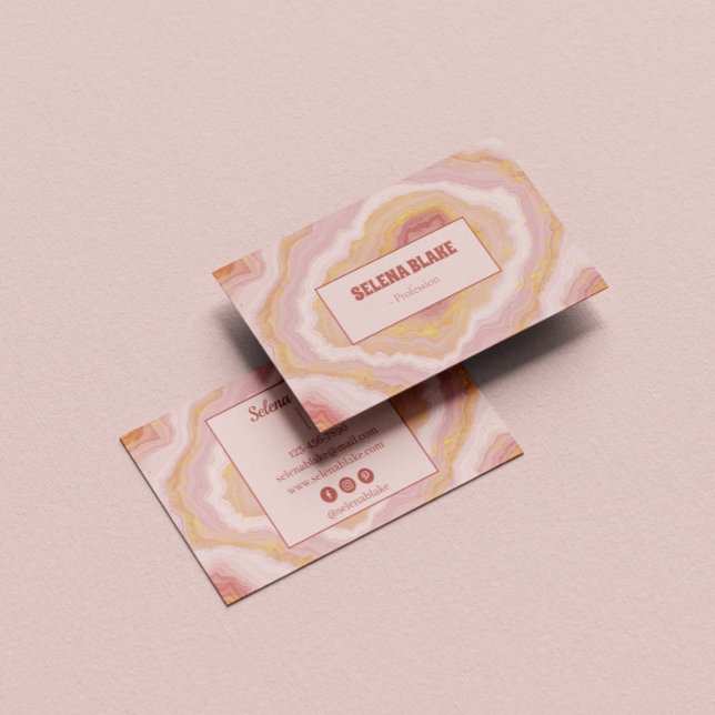 Tarjeta De Visita Elegante Agate rosa con Purpurina de oro - moderno (Subido por el creador)
