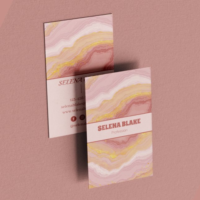 Tarjeta De Visita Elegante Agate rosa con Purpurina de oro - moderno (Subido por el creador)