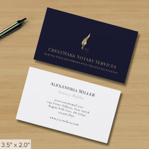 Tarjeta De Visita Elegante agente de firma de préstamos notariales