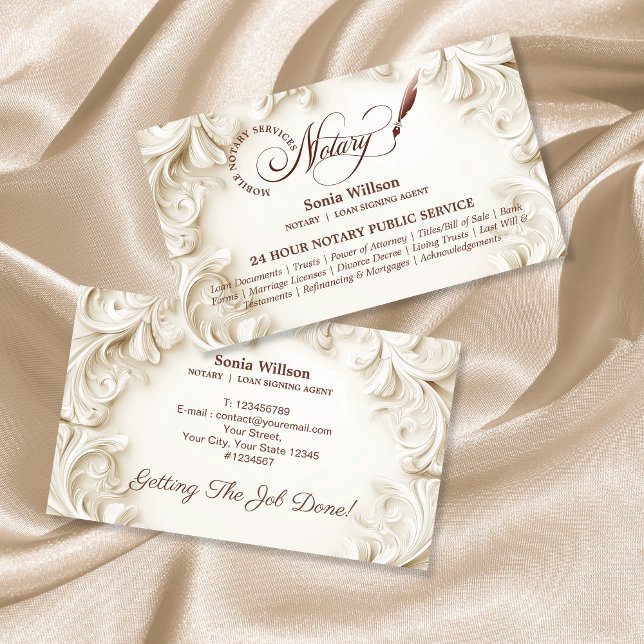Tarjeta De Visita Elegante agente de firma de préstamos para notario (Subido por el creador)
