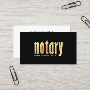 Tarjeta De Visita Elegante agente de préstamos notariales de oro