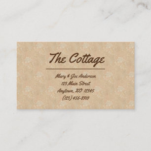 Tarjeta De Visita Elegante Alquiler de vacaciones en Tan & Beige