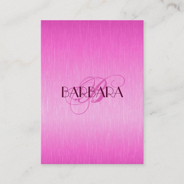 Tarjeta De Visita Elegante Aluminio Cepillado Metálico Caliente Rosa (Anverso)